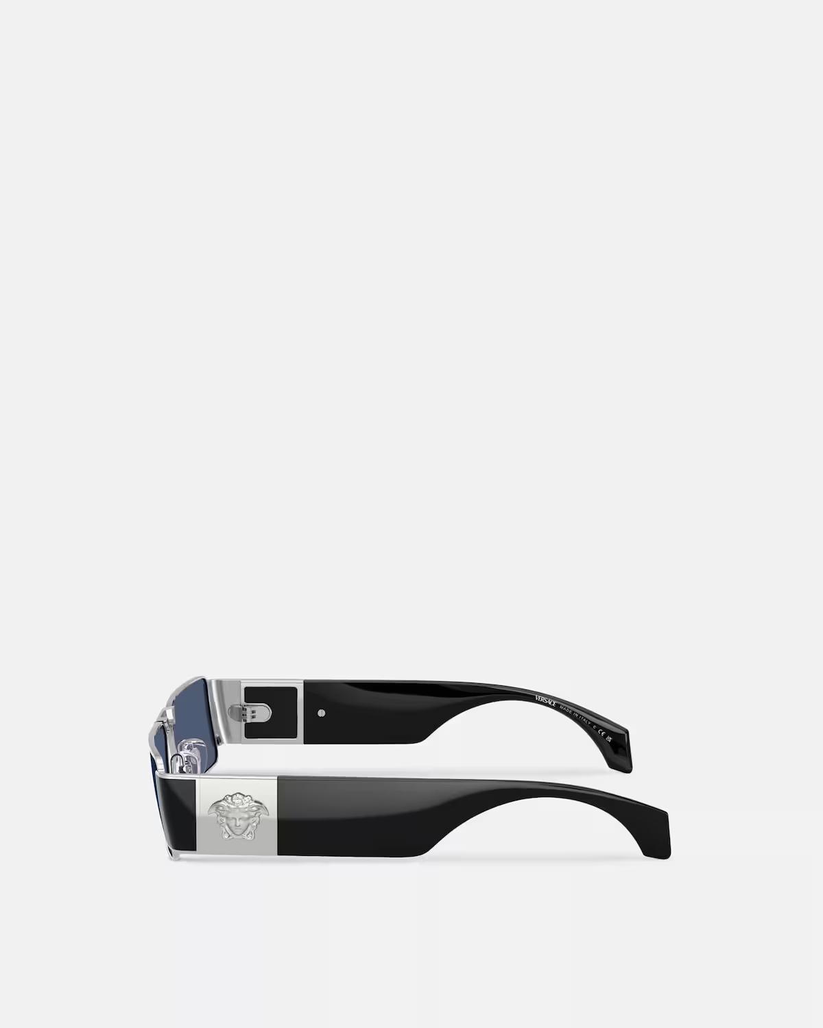 Medusa Plaque Rectangular Sunglasses - Image 3