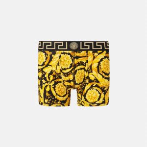 Printed Jacquard Cotton-Jersey Long Trunks