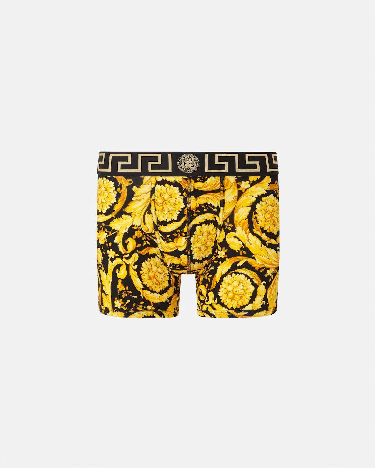 Printed Jacquard Cotton-Jersey Long Trunks
