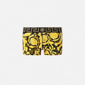 Printed Jacquard Cotton-Jersey Trunks