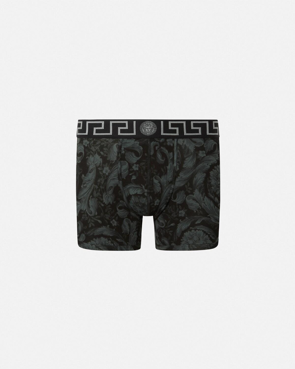 Printed Jacquard Cotton-Jersey Long Trunks