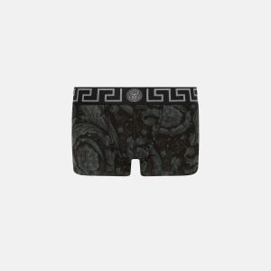 Printed Jacquard Cotton-Jersey Trunks